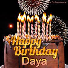 Chocolate Happy Birthday Cake for Daya (GIF) — Download on Funimada.com