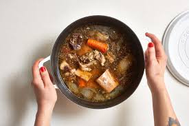 bone broth recipe on a stovetop or in