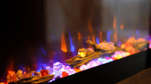 Side View On Electric Fireplace With