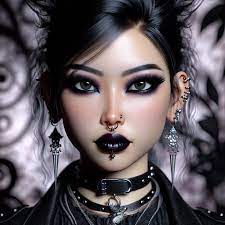 asian goth female portrait edgy