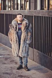 Buy Mens Long Fox Fur Coat Hoodded