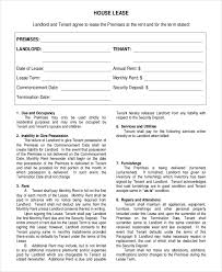 Template House Lease Agreement 18 House Rental Agreement Templates