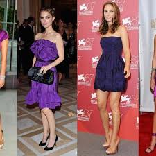 what to wear with a purple dress