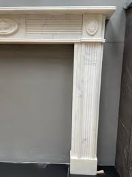 White Marble Fireplace Mantel 1920s