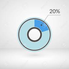 20 Percent Pie Chart Isolated Symbol Percentage Vector Infographics