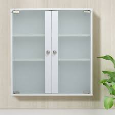 Double Glass Doors Wall Cabinet Storage