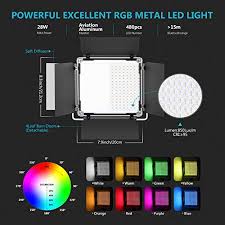 Neewer 2 Packs 480 Rgb Led Light With App Control Photography Video Lighting Kit With Stands And Bag 480 Smd Leds U Photo