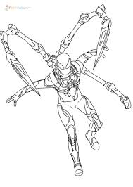 Ultimate spiderman iron spider coloring pages spiderman. Iron Spiderman Coloring Pages New Pictures Free Printable