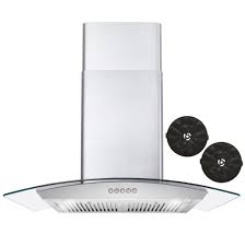 30 in ductless wall mount range hood in stainless steel with carbon filter kit for recirculating 30 in