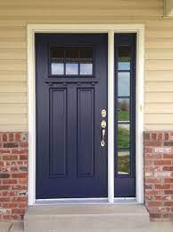 craftsman style front door in blue