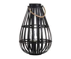 floor standing domed wicker lantern with rope detail