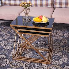 Studying is industrious but it's always paid off at the end. Decor Nesting End Tables Set Of 3 Black Glass Top And Gold Leg Modern Small Accent Coffee Side Tables For Living Room Furniture Home Kitchen Femsa Com