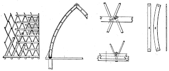 elements of a timber lamella structure