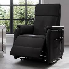 ayre black reclining lift chair with remote control and top grain leather