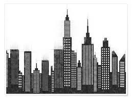 New york city black and white wall art for home and office decor. Black And White Sketch Of New York City Skyline Posters And Prints Posterlounge Com