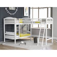 Bunks across america built 40 bunkbeds saturday at singing brakeman park. L Shaped Corner Bunk Bed And Loft Bed Twin Over Twin Triple Bunk Beds With Ladder And Guardrail For Kids Adult Teens White Walmart Com Walmart Com