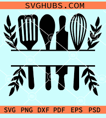 split kitchen utensils name frame
