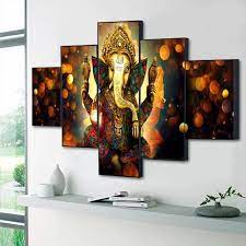 Brown Wood Lord Ganesha Wall Hanging