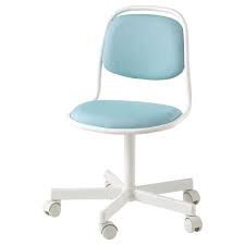 Light blue mesh office/desk chair. Orfjall Child S Desk Chair White Vissle Light Blue