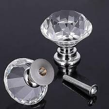 Crystal Glass Cabinet Knobs 30mm