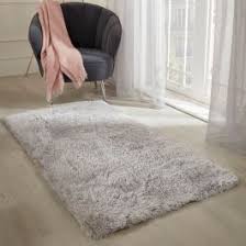 sienna fluffy rug silver