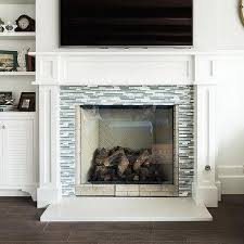 glass tile fireplace surround design ideas