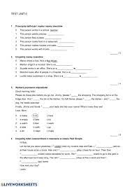 English Class A1+ unit 6 worksheet