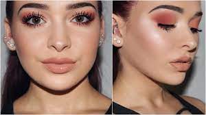 easy peach makeup tutorial w glowing