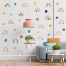 Oimg 76pcs Ins Rainbow Wall Stickers