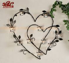 metal heart wall hanging candle holder