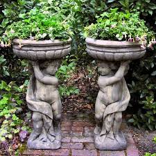 Garden Pots Pair Of Stone Cherubs Large