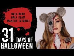 half teddy bear halloween makeup