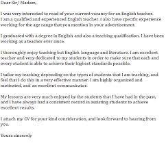 English Teacher Cover Letter Example Learnist Org