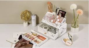 luxury marble rose gold cosmetic home