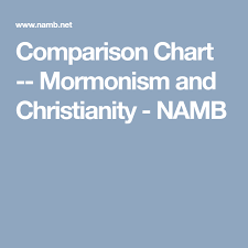 Comparison Chart Mormonism And Christianity Namb