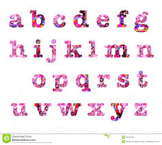 Heart Design Lower Case Letters Alphabet Stock Illustration