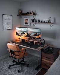 20+ Best Minimalist Desk Setups & Home Office Ideas | Gridfiti | Home  office setup, Home studio setup, Home office design gambar png