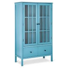 Windham Tall Teal Cabinet With Drawer