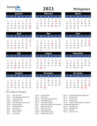 Practical, versatile and customizable january 2021 calendar templates. 2021 Calendar Philippines With Holidays