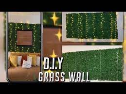Diy Grass Wall W Hanging Lights Under