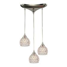 Crystal Multi Light Pendant Light With Clear Glass And 3 Lights 10341 3 Destination Lighting