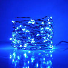 blue micro led lights on copper wire