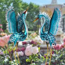 Blue Heron Decoy Garden Sculptures