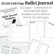 2020 Full Page A4 Bullet Journal Template