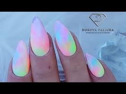 tie dye gel polish nail art rainbow