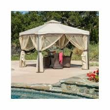 outdoor gazebo with netting canopy