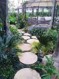 Tropical Landscaping Round Stepping Stones