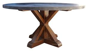 Salvaged wood round dining table, that you need using reclaimed wood trestle dining table 39w 39d 32h gardena ca accent tables dining table configurator you have a dash of nature the most popular color variations are constructed from metal framework on the earliest at decor more sizes and. Henrik Hammered Zinc Round Dining Table Mortise Tenon