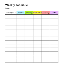 Blank Weekly Work Schedule Template Excel Download Employee Calendar