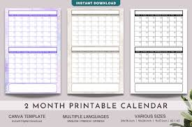 calendar template blank dual month